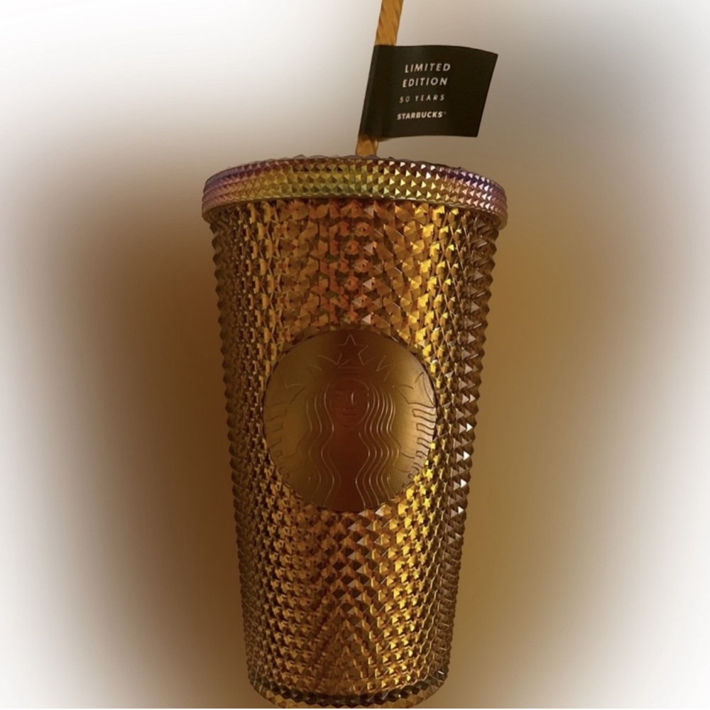 Starbucks gold studded grande 50 years.